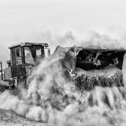 Panoramic shot of a car