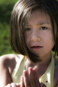 Close-up of a beautiful young woman