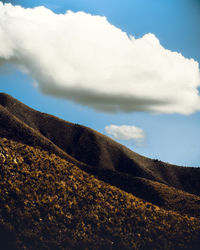 Low angle view of mountain against sky
