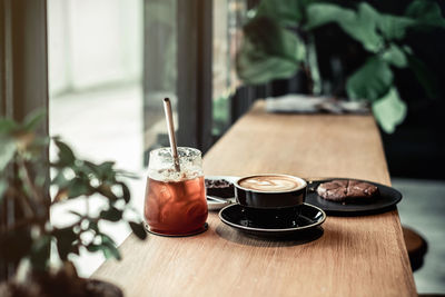 Close-up of coffee on table