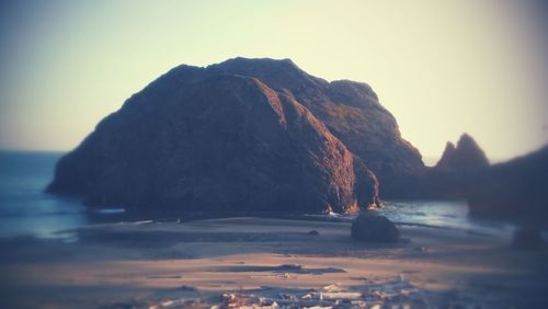 Scenic view of sea at sunset