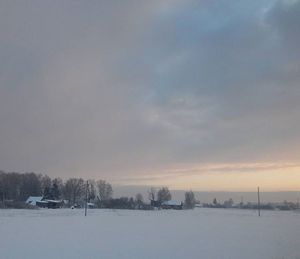 Scenic view of snow covered landscape