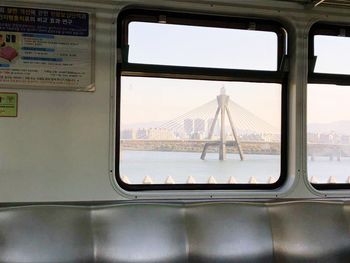 Close-up of train window