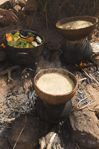 Preparing couscous in m'hamid el ghizlane or lamhamid ghozlane is in the zagora province, morocco