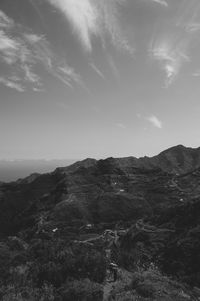 Scenic view of mountains against sky