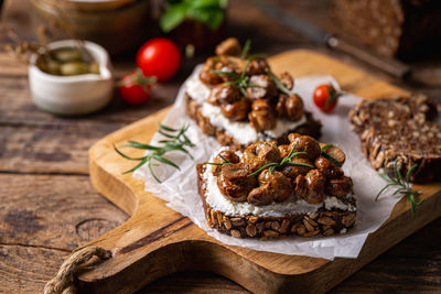 Close-up of food on table