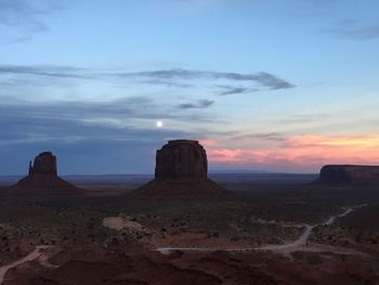 View of rock formations at sunset