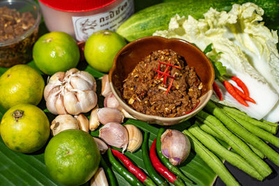 Fruits and vegetables in bowl