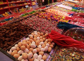 Various fruits for sale at market stall