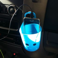 Close-up of blue container