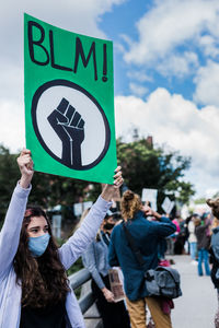 Peaceful demonstration in rural small town, california blm protest