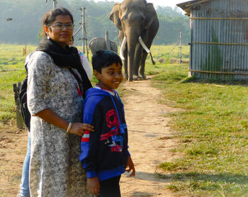 Friends standing outdoors