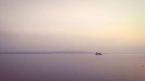 Boat sailing in sea