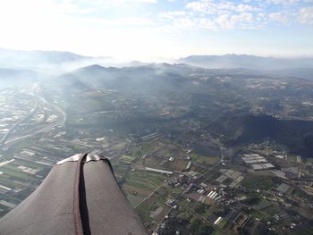 Aerial view of a mountain range