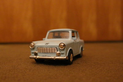 Close-up of toy car on table