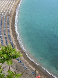 High angle view of beach