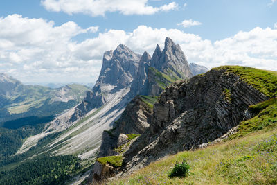 Amazing scenic view of the odle mountain group