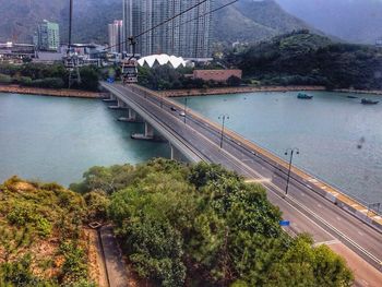 View of bridge over river