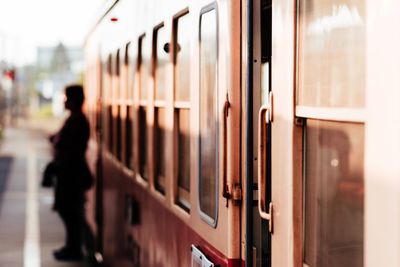 Train on railroad station platform