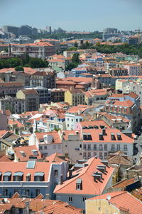 High angle view of townscape