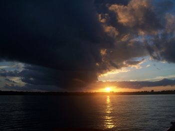 Scenic view of sunset over sea