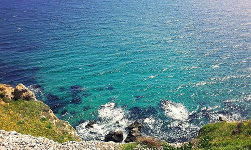 High angle view of sea