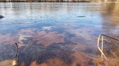 High angle view of rippled water