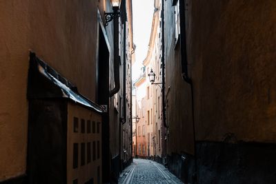 Empty cobbled streets in the gamla stan in stockholm, sweden