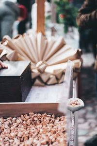 Food for sale at market stall