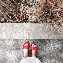 Low section of woman standing on floor