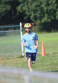 Boy playing with ball