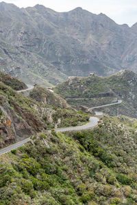 High angle view of mountain range