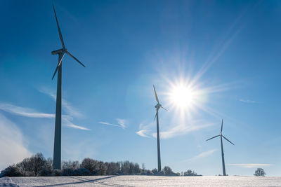 Wind turbine in a winter landscape.