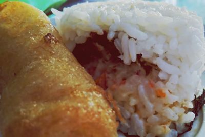 Close-up of food served in plate