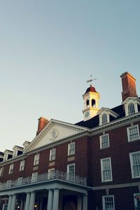 Low angle view of building against clear sky