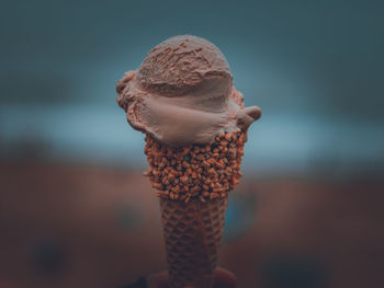 Close-up of ice cream cone against blurred background