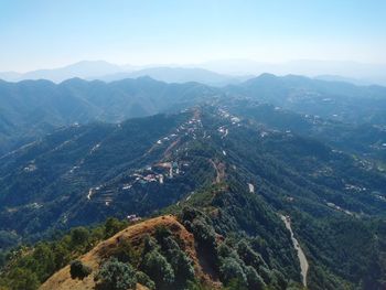 High angle view of landscape against sky