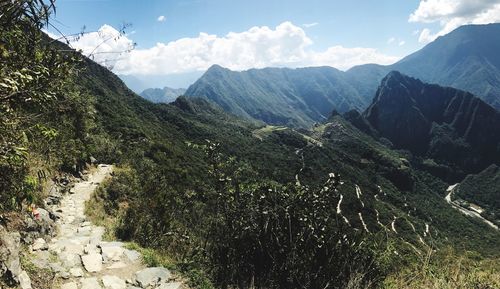 Scenic view of mountains against sky