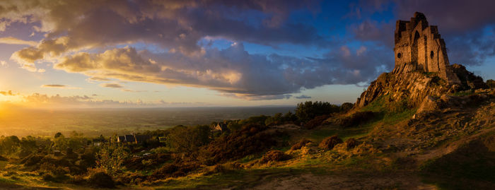 Panoramic view of landscape against cloudy sky