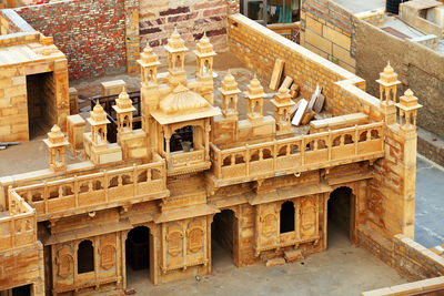 High angle view of jaisalmer fort interior