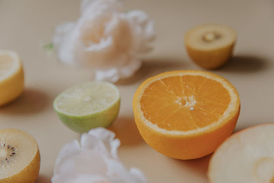 Close-up of lemon slices