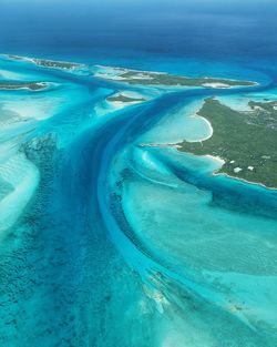 High angle view of sea shore