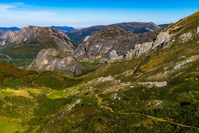 Scenic view of mountains against sky