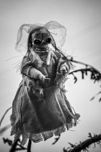 Low angle view of an animal during halloween against sky