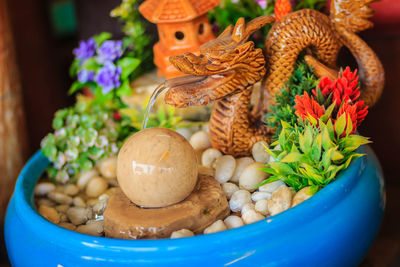 Close-up of vegetables in bowl on table