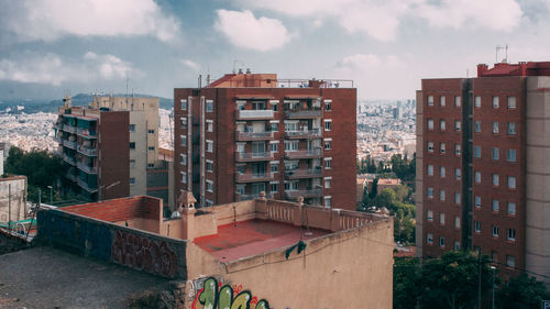 Exterior of buildings against sky in city