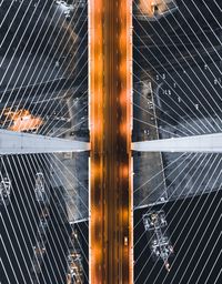 Directly above view of illuminated bridge