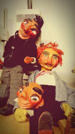 Close-up of painting on wall