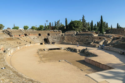 Panoramic view of old ruin against sky