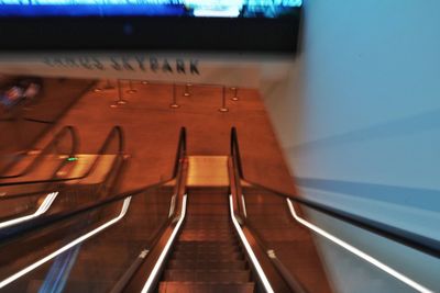 Close-up of escalator